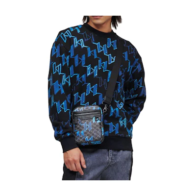 Karl Lagerfeld Multicolor Pullover Sweatshirt with Allover Logo Print 230M1804Q15