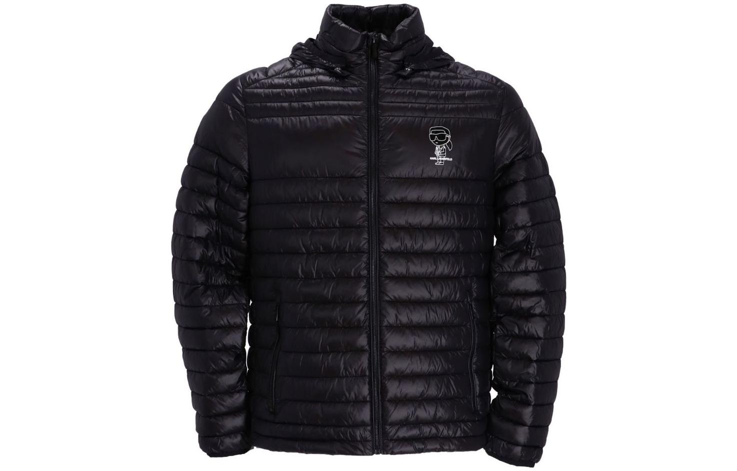 Karl Lagerfeld Outdoor Commuter Solid Logo Print Padded Jacket - 505086531590-990