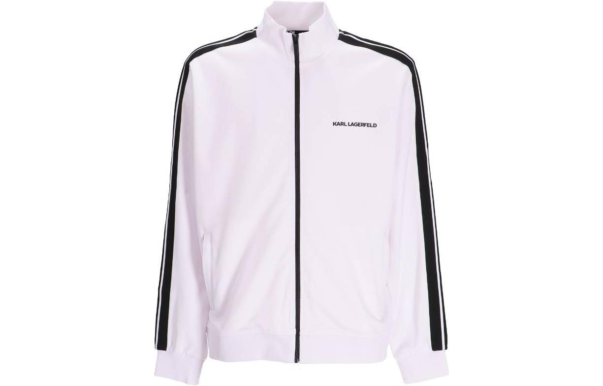 Karl Lagerfeld Outdoor Letter Print Striped Zip-Up Jacket for Men 705406533905-10
