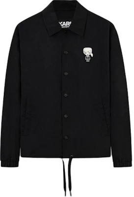 Karl Lagerfeld Outdoor Logo Collared Single-Breasted Jacket - Black 236M1468 Buy Karl Lagerfeld Outdoor Logo Collared Single-Breasted Jacket - Black 236M1468