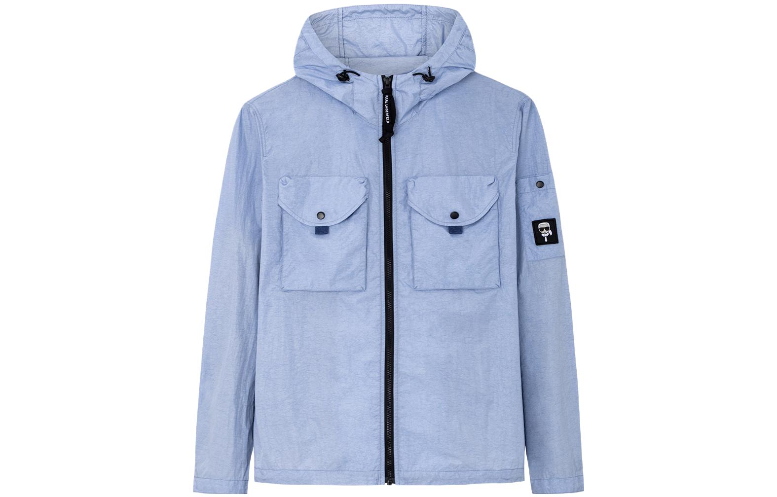 Karl Lagerfeld Outdoor Logo Hooded Jacket Light Blue 1K1C10101655