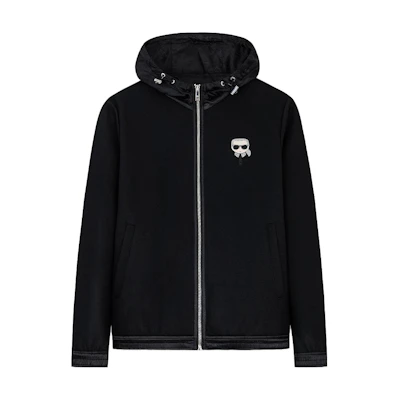 Karl Lagerfeld Outdoor Logo Print Hooded Zip Jacket Black 1K1B50101594