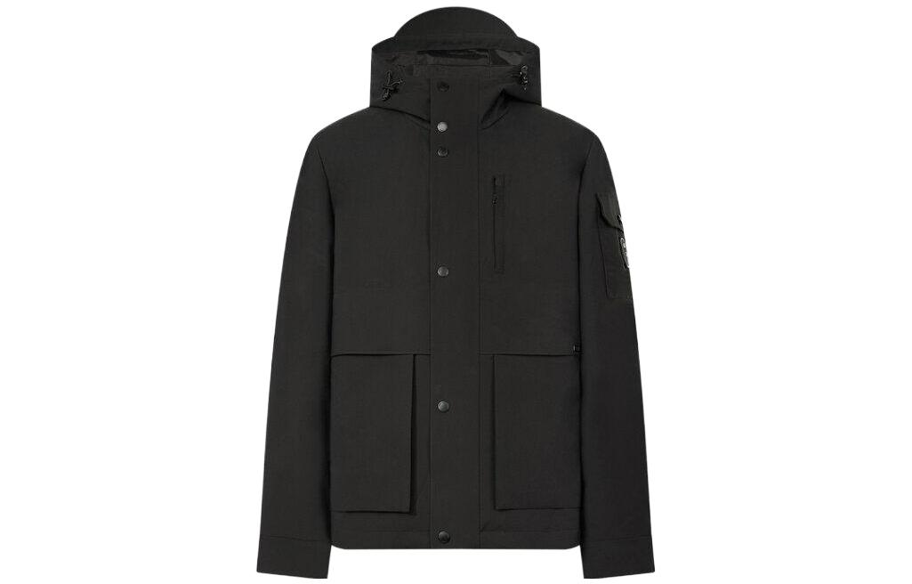 Karl Lagerfeld Outdoor Solid Logo Hoodie Jacket Black 206N1404999