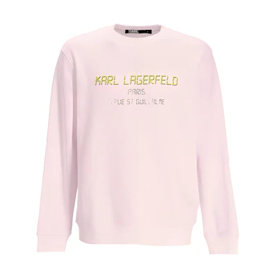 Karl Lagerfeld Pink Logo Print Crewneck Sweatshirt Long Sleeve 70508552391010