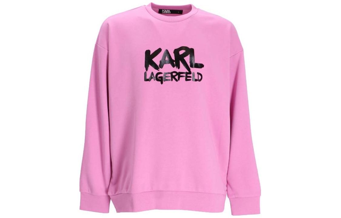 Karl Lagerfeld Pink Pullover Sweatshirt with Logo Print 705280531900200
