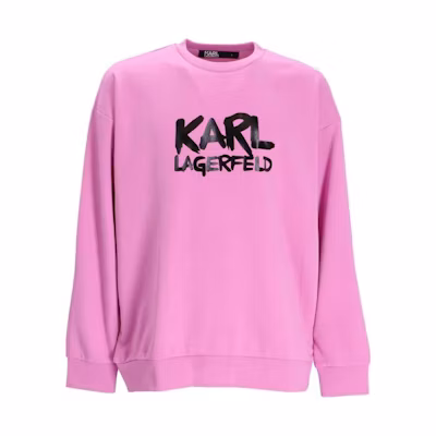 Karl Lagerfeld Pink Pullover Sweatshirt with Logo Print 705280531900200