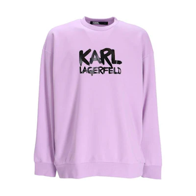 Karl Lagerfeld Pink Pullover Sweatshirt with Logo Print - 705280531900230