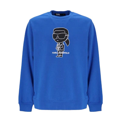 Karl Lagerfeld Pullover Sweatshirt Blue with Chest Logo Print 705089531900650