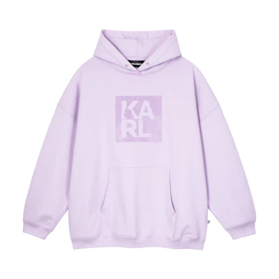 Karl Lagerfeld Purple Hoodie Unisex Outdoor Casual Solid Letter Print Pullover 1K3C50603935