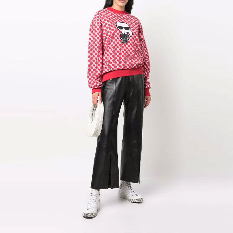 Purchase Karl Lagerfeld 紅色卡通圖案長袖男女款休閒圓領衛衣 220W1884-500