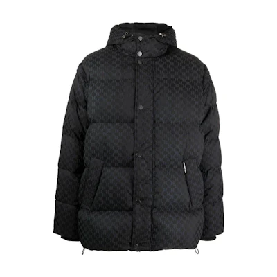 Karl Lagerfeld Reflective Logo Hooded Jacket Black Outdoor Style 226M1580Q08
