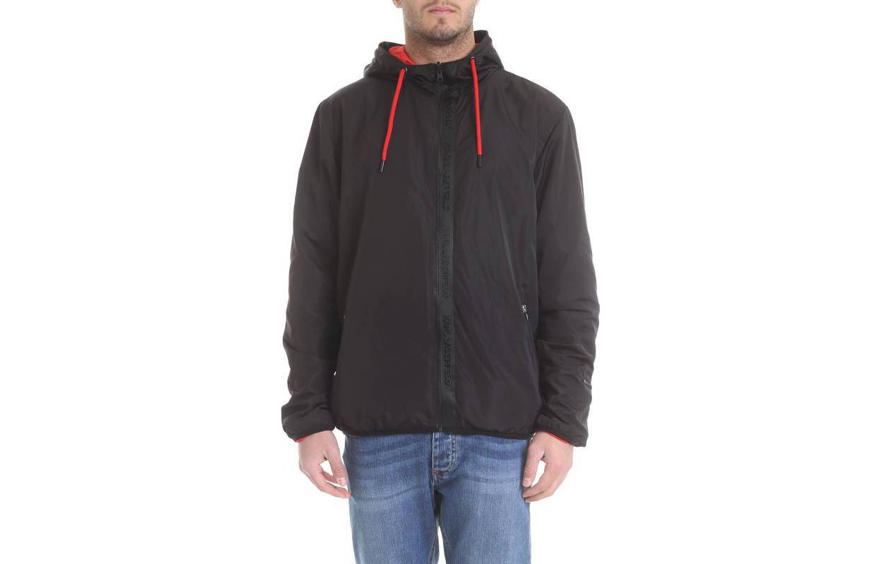Karl Lagerfeld Reversible Zip-Up Hoodie Jacket Black 505014591915990