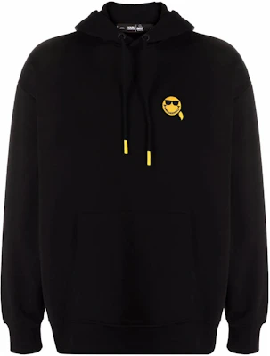 卡尔拉格斐笑脸印花连帽衫 黑色 男女休闲潮流服饰 221M1850999 Buy 卡尔拉格斐笑脸印花连帽衫 黑色 男女休闲潮流服饰 221M1850999