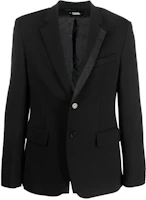 Karl Lagerfeld Solid Black Single-Breasted Blazer Jacket 220M1401999 Karl Lagerfeld Solid Black Single-Breasted Blazer Jacket 220M1401999