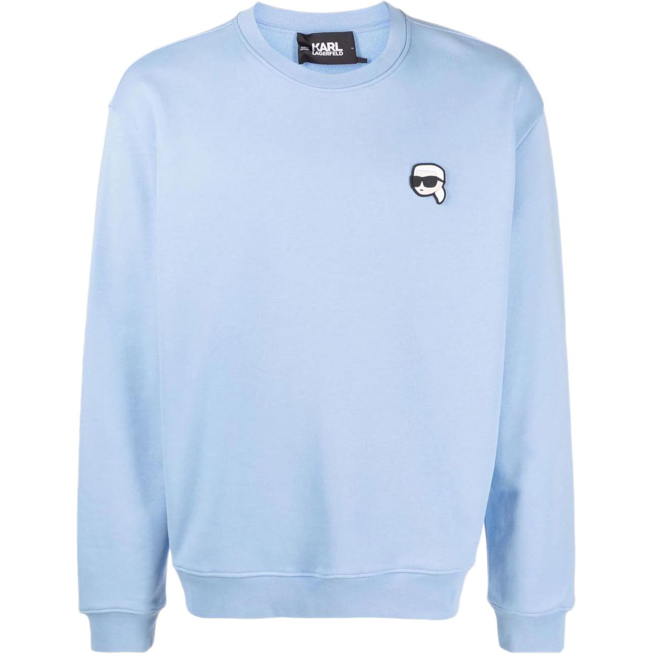 Karl Lagerfeld Solid Cartoon Print Pullover Sweatshirt Men’s Blue 230M1801376