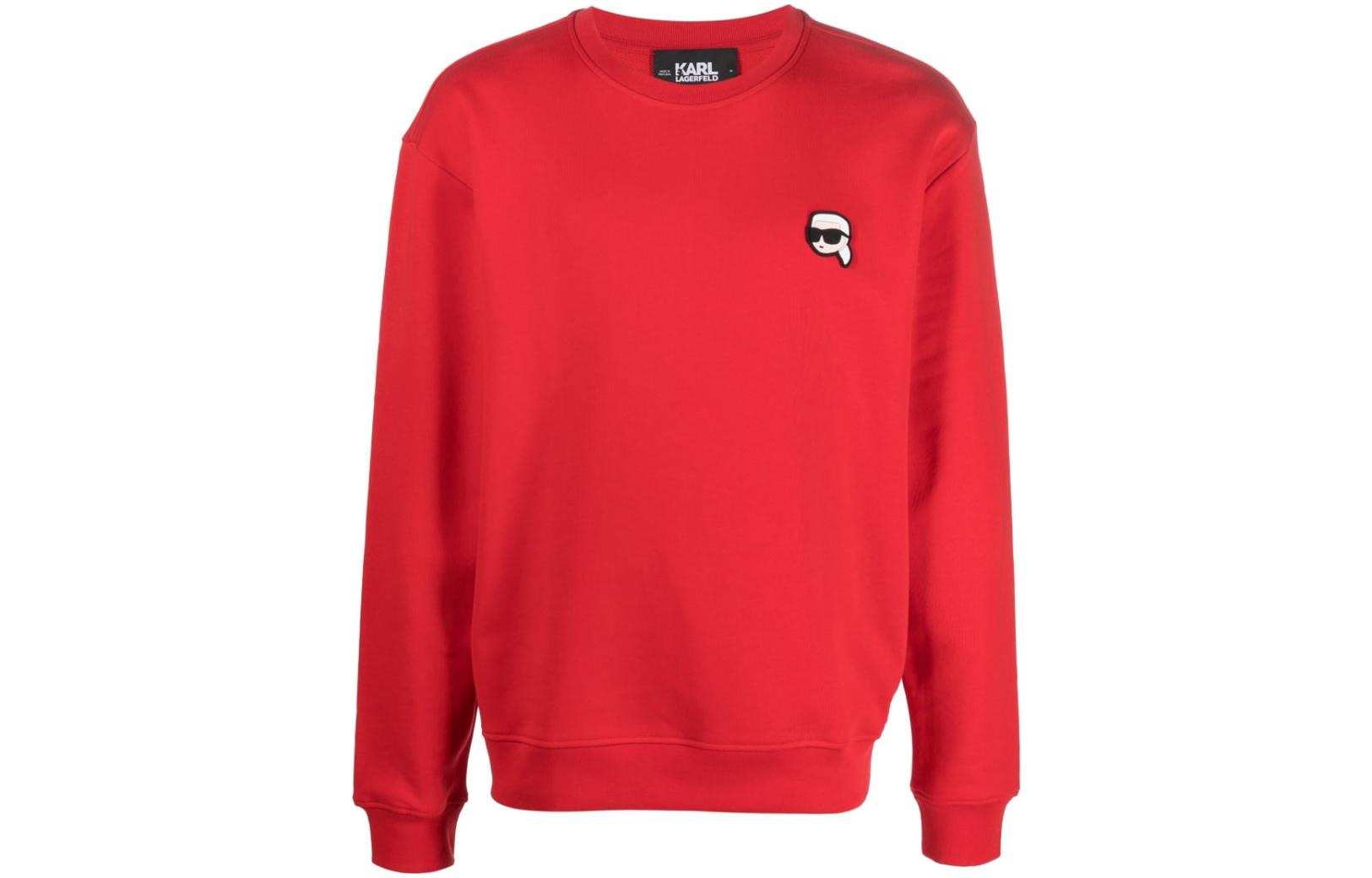 Karl Lagerfeld Solid Color Cartoon Embroidery Crewneck Sweatshirt Mens 230M1801496