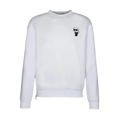 Karl Lagerfeld Solid Color Crewneck Slim Fit Long Sleeve Sweatshirt White Men 70503253491010