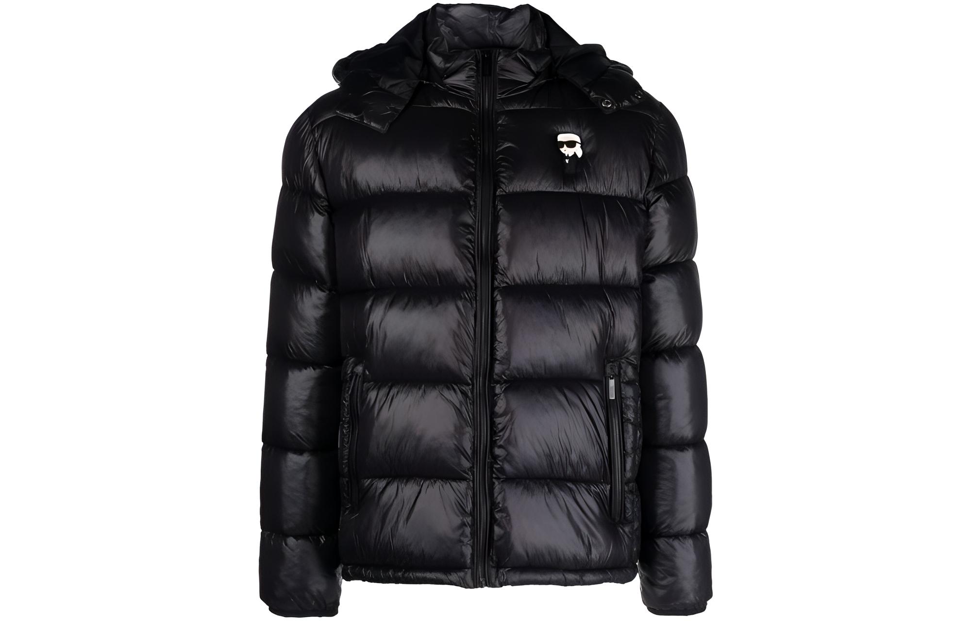 Karl Lagerfeld Solid Color Hooded Outdoor Jacket 505022534590990