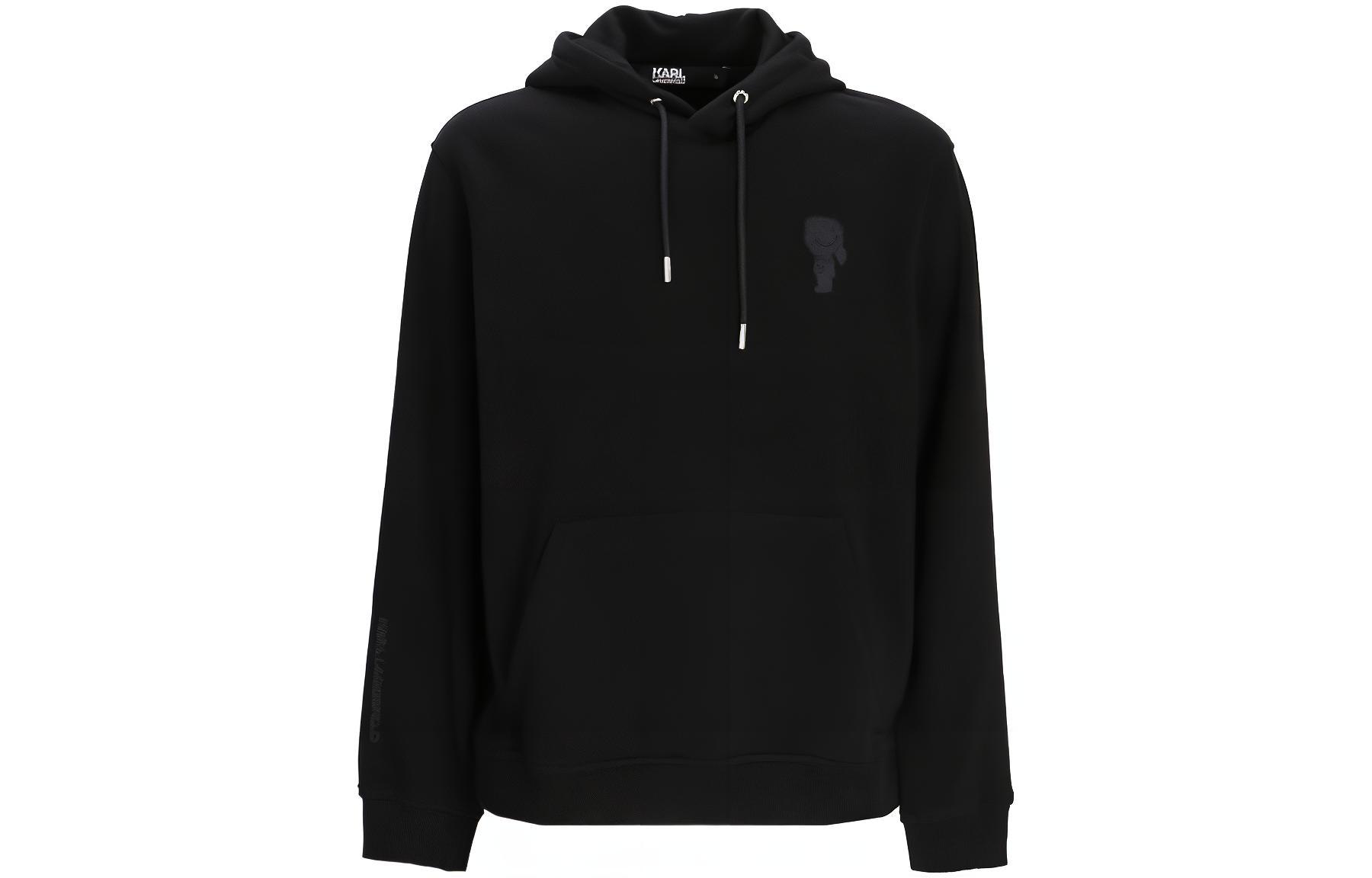 Karl Lagerfeld Solid Color Hoodie with Drawstring - Design 705402533910-990