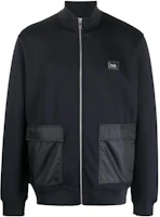 Karl Lagerfeld Solid Color Letter Logo Stand Collar Jacket for Work & Travel 705095531902-990 Karl Lagerfeld Solid Color Letter Logo Stand Collar Jacket for Work & Travel 705095531902-990