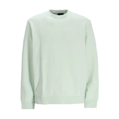Karl Lagerfeld Solid Color Logo Crewneck Long Sleeve Sweatshirt Light Green Men 705035542900-500