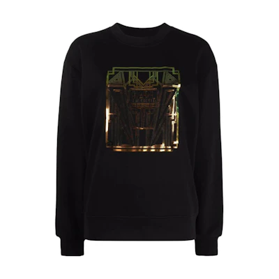 Karl Lagerfeld Solid Color Logo Print Sweatshirt Unisex Black 216W1881999