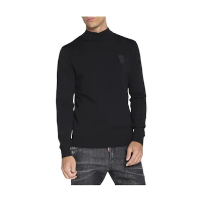 Karl Lagerfeld Solid Color Logo Pullover Sweatshirt Black 655031524304990