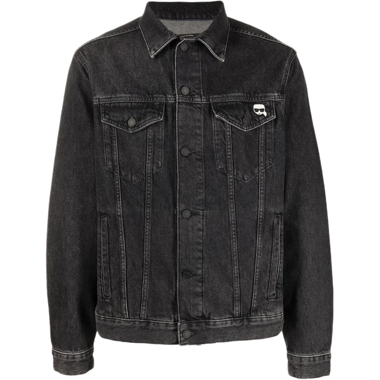 Karl Lagerfeld Solid Color Single-Breasted Casual Jacket Black 226M1400D42