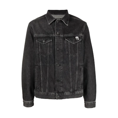 Karl Lagerfeld Solid Color Single-Breasted Casual Jacket Black 226M1400D42