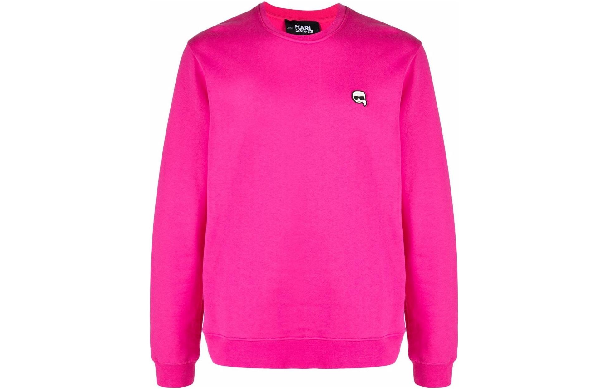 Karl Lagerfeld Solid Logo Crewneck Sweatshirt Men’s Pink 210M1810554