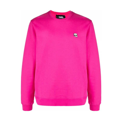 Karl Lagerfeld Solid Logo Crewneck Sweatshirt Men’s Pink 210M1810554