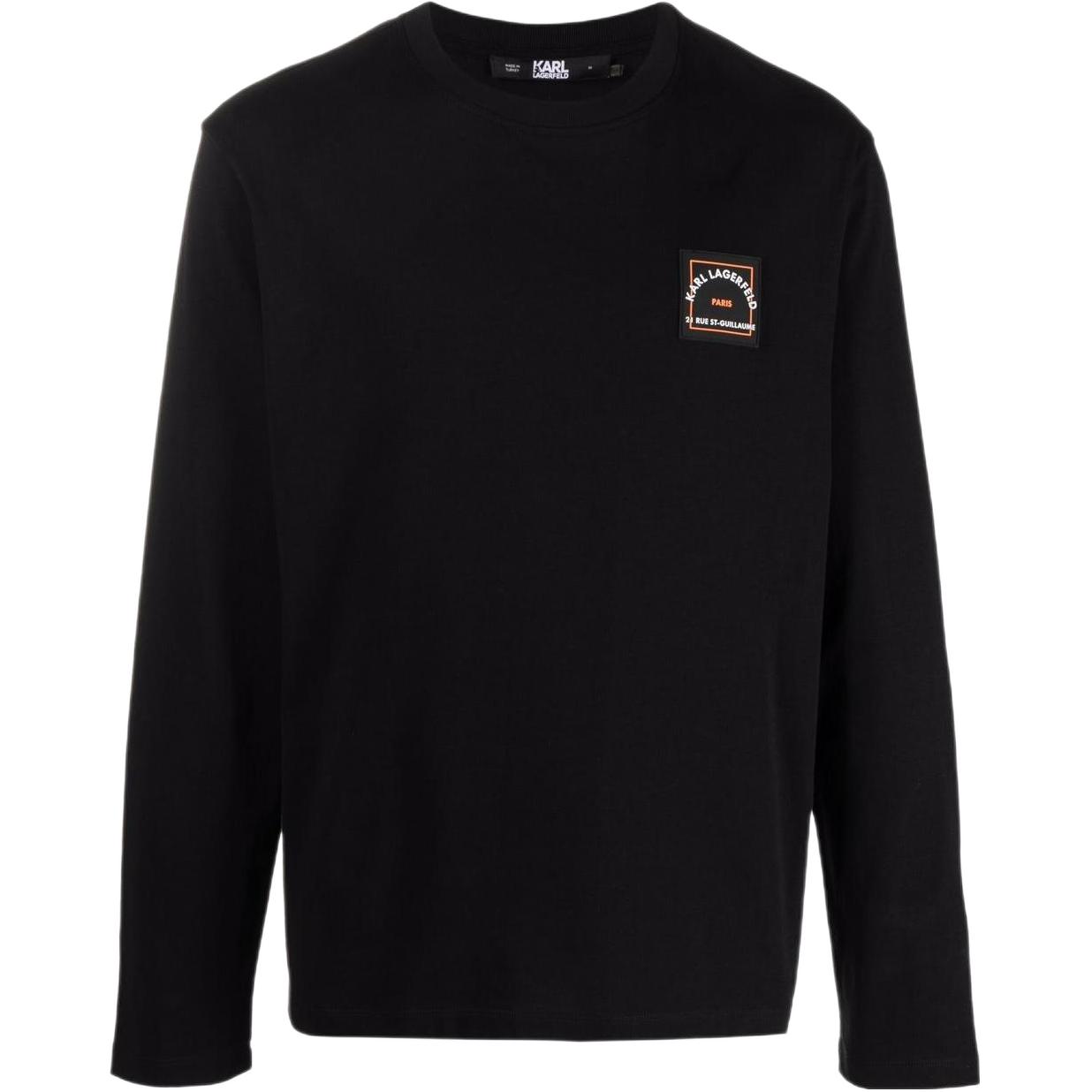 Karl Lagerfeld Solid Logo Patch Sweatshirt Black () 220M1709999