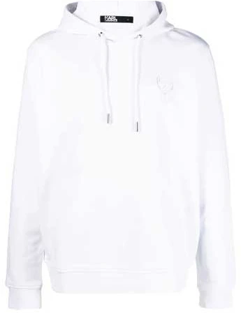 karl-lagerfeld-solid-logo-print-casual-hoodie-white-705405521900010