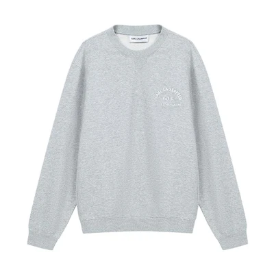 Karl Lagerfeld Solid Logo Print Crewneck Sweatshirt Unisex Grey 1K1D50603812004