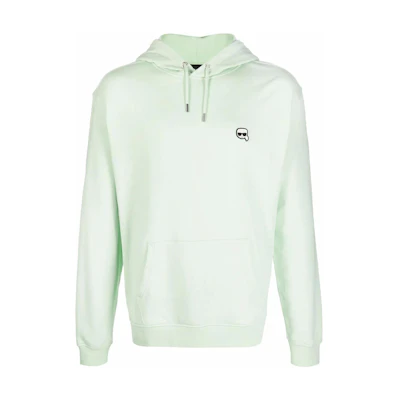 Karl Lagerfeld Solid Logo Print Green Hoodie Mens Long Sleeve Sweater 210M1811651