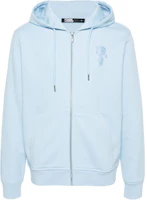 Karl Lagerfeld Solid Logo Print Slim Hoodie Sky Blue 705401541900620 Karl Lagerfeld Solid Logo Print Slim Hoodie Sky Blue 705401541900620
