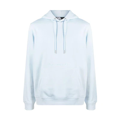Karl Lagerfeld SS22 Blue Solid Color Drawstring Hoodie 705052-521900-620