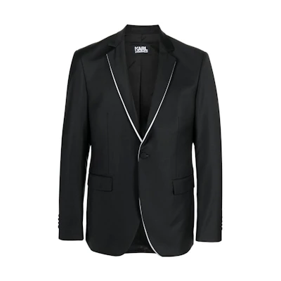 KARL LAGERFELD SS23 Black Blazer with Contrast Trim for Workwear. 155261521096