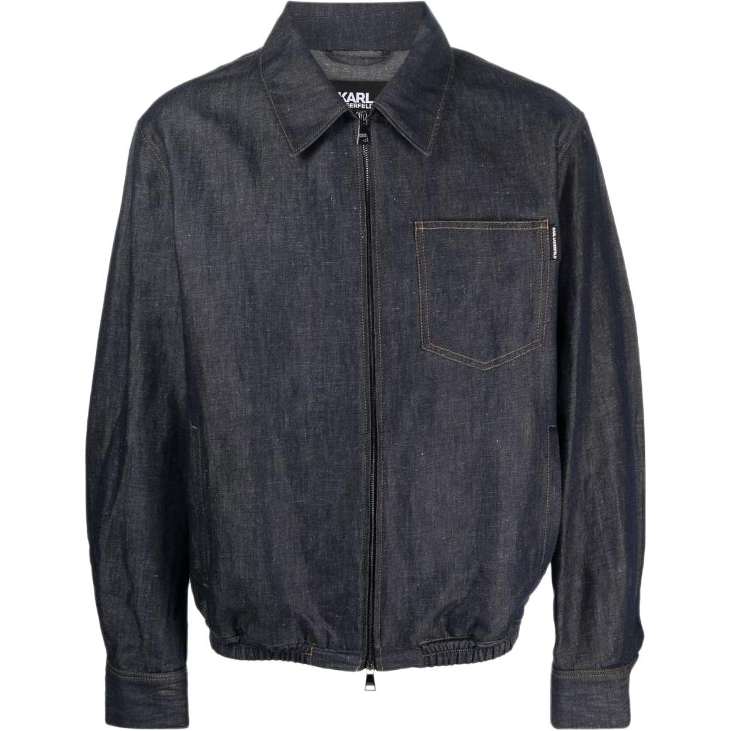 KARL LAGERFELD SS23  Solid Color Zip-Up Jacket with Collar. 231M1400390