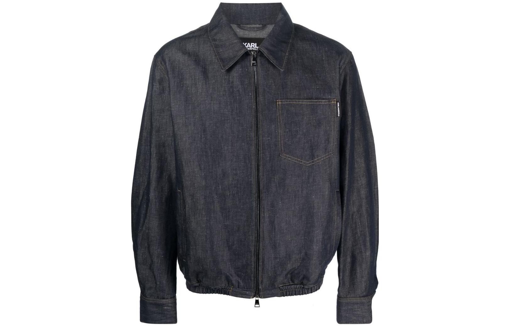 KARL LAGERFELD SS23  Solid Color Zip-Up Jacket with Collar. 231M1400390 圖 2