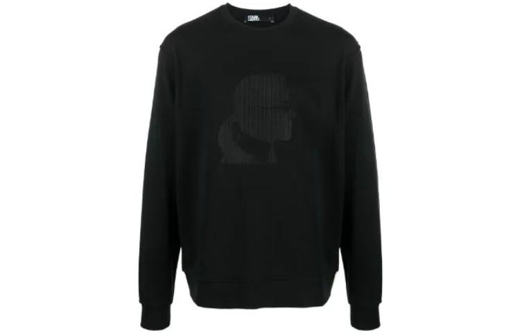 Karl Lagerfeld SS23 Black Casual Printed Crewneck Sweatshirt 705401521900990