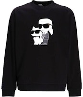 KARL LAGERFELD SS23 Black Graphic Print Crewneck Long Sleeve Sweatshirt Men 705063534940-990 KARL LAGERFELD SS23 Black Graphic Print Crewneck Long Sleeve Sweatshirt Men 705063534940-990