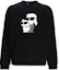 Order KARL LAGERFELD SS23 Black Graphic Print Crewneck Long Sleeve Sweatshirt Men 705063534940-990