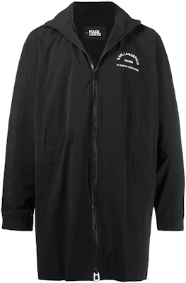 Karl Lagerfeld SS23 Black Logo Print Outdoor Jacket with Hidden Hood 205M1500999 Buy Karl Lagerfeld SS23 Black Logo Print Outdoor Jacket with Hidden Hood 205M1500999