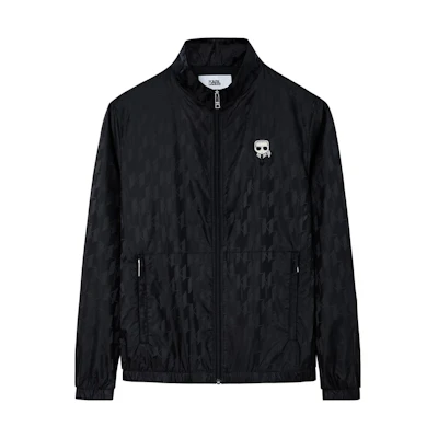 Karl Lagerfeld SS23 Black Logo Rhinestone Patch Casual Jacket 1K1C10101356
