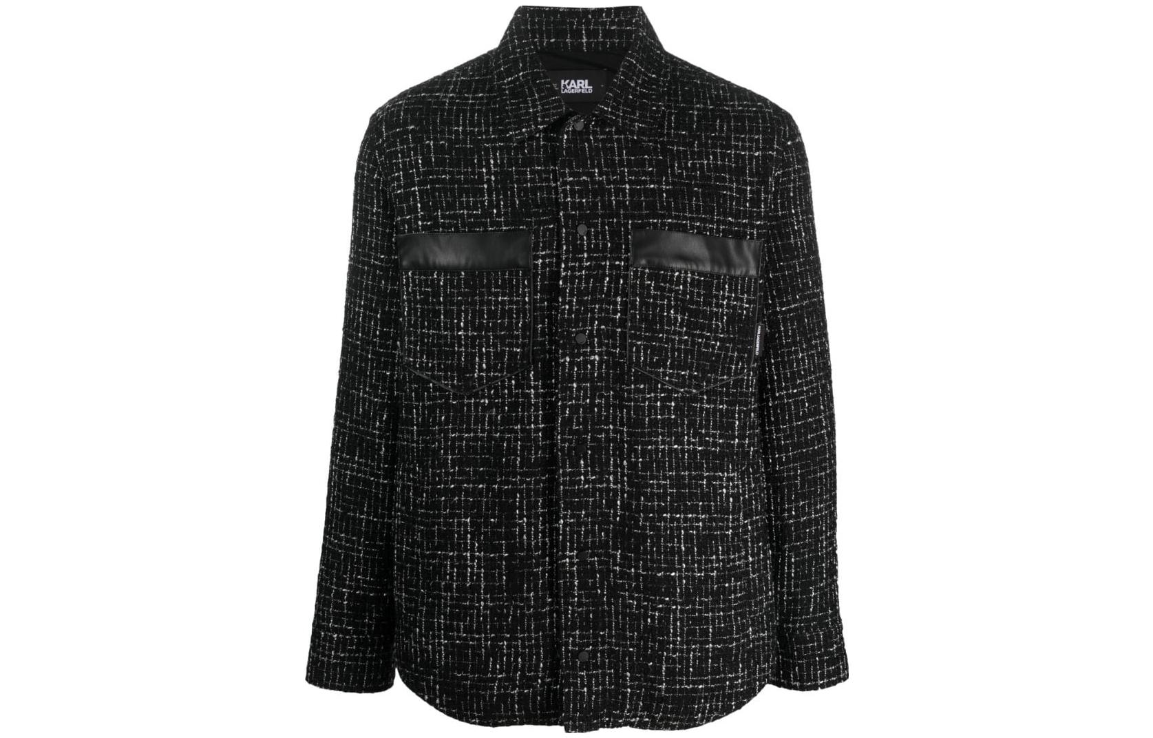 Karl Lagerfeld SS23 Black Single-Breasted Shirt Jacket 236M1405941