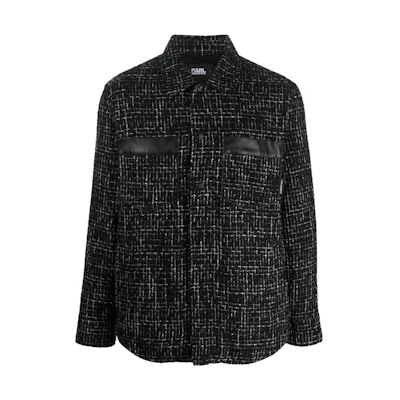 Karl Lagerfeld SS23 Black Single-Breasted Shirt Jacket 236M1405941