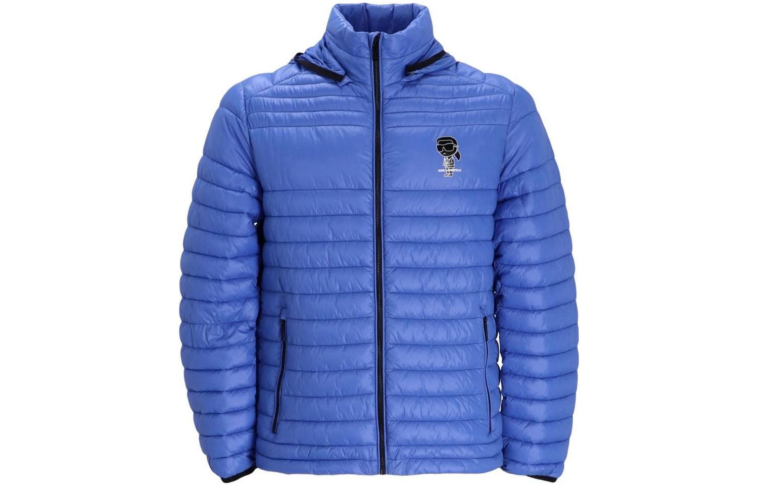 Karl Lagerfeld SS23 Cartoon Logo Print Hooded Zip Jacket Men’s Blue 505086531590650