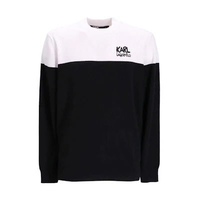 Karl Lagerfeld SS23 Colorblock Letter Print Pullover Sweatshirt 655080531304991