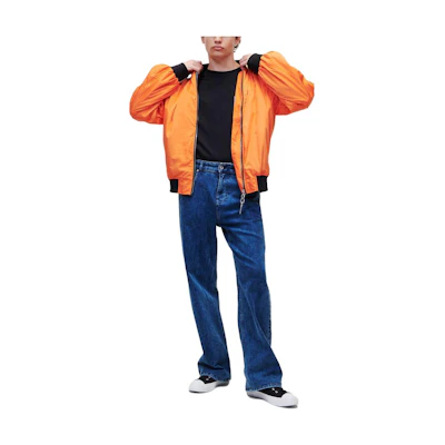 Karl Lagerfeld SS23 Colorblock Varsity Jacket - Orange 231D1501108